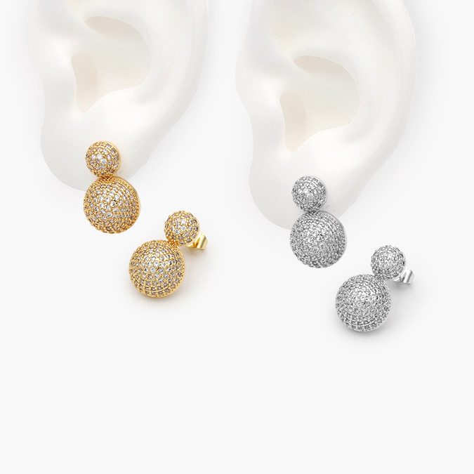 CA10630 Aretes Zirconia Chapa de Oro 630 - Imagen 1