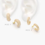 Aretes Perlas Chapa de Oro 633 - Modelo 1