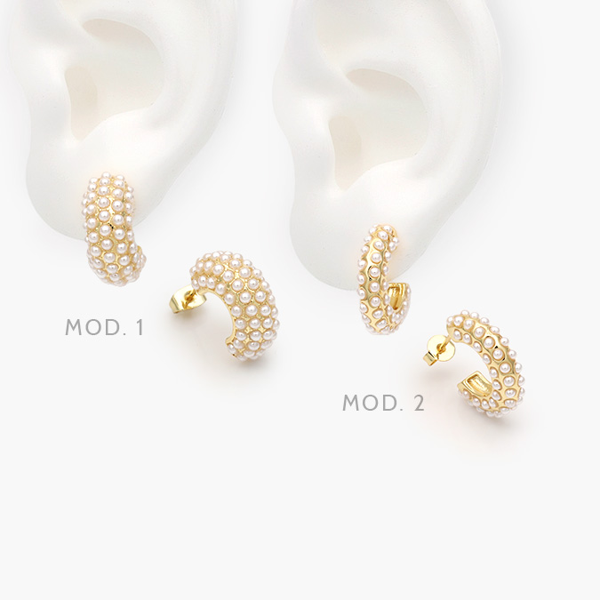 CA10633 Aretes Perlas Chapa de Oro 633 - Imagen 1