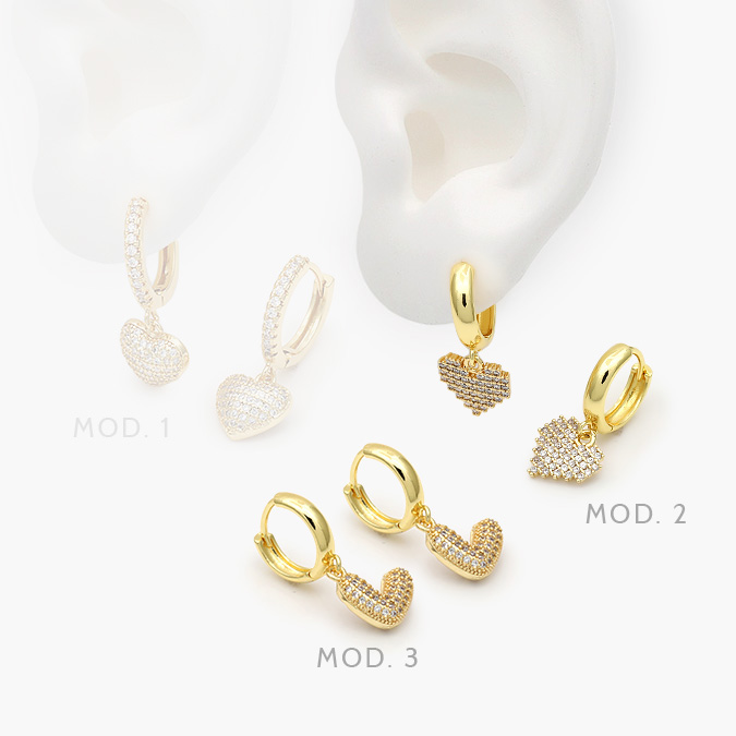 CA40875 Hoops Corazones Chapa de Oro 875 - Imagen 1