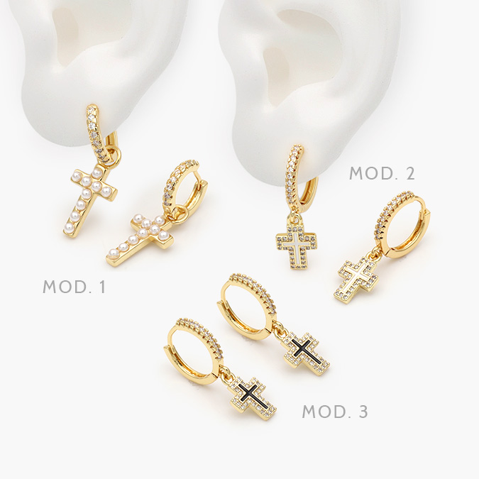 CA40879 Hoops Cruces Chapa de Oro 879 - Imagen 1