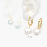 Hoops Corazón Perlas Chapa de Oro 881 - Modelo 1