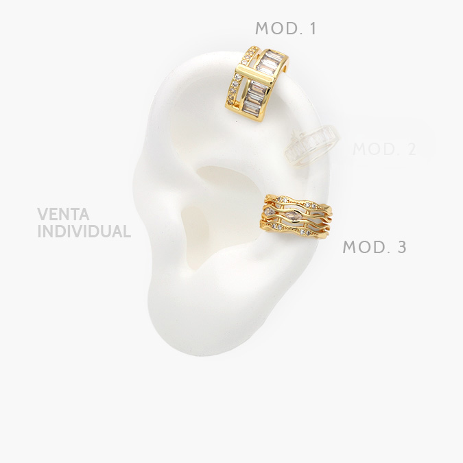 CA60118 Cuffs Zirconia Chapa de Oro 118 - Imagen 1
