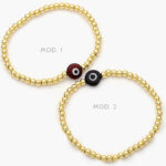 Pulso Bolitas Ojo Turco Cafe Chapa de Oro 0232 - Modelo 1