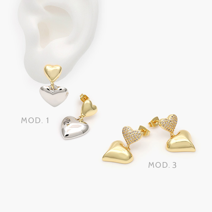 Sin-título-1 Aretes Corazón Chapa de Oro 627 - Imagen 1