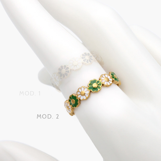 ab0437 Anillo Flor Esmalte Acero Inoxidable 437 - Imagen 1