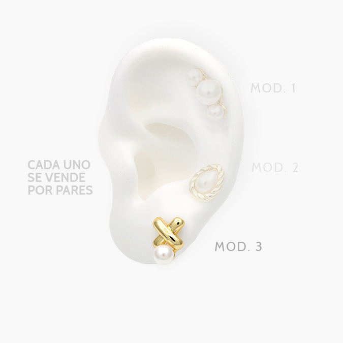ca50414 Broqueles Perlas Chapa de Oro 414 - Imagen 1