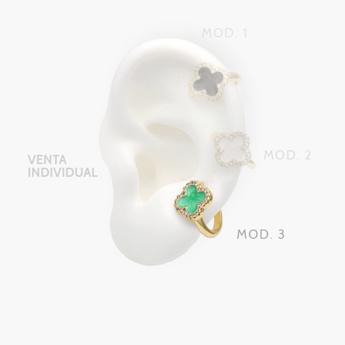 ca60124 Cuffs Flor Esmalte Chapa de Oro 124 - Imagen 1