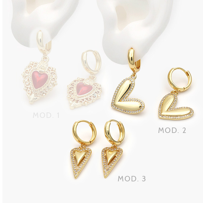 marcax15 Hoops Corazón Chapa de Oro 888 - Imagen 1