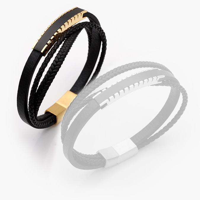 APM0257 Pulso Caballero Vinipiel Acero Inoxidable 257 - Imagen 1