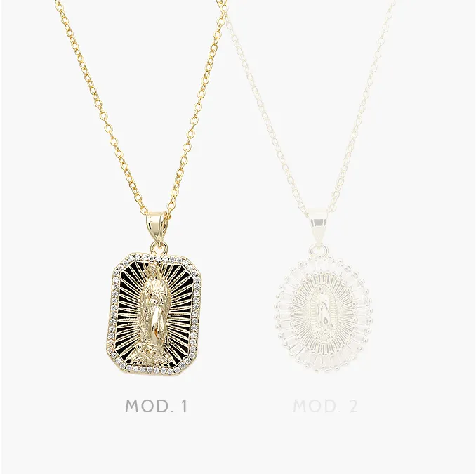 CDR0303 Collar Virgen de Guadalupe Chapa de Oro 303 - Imagen 1