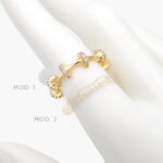 Anillo Ajustable Zirconias Blancas Chapa de Oro 1207 - Modelo 1