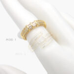 Anillo Ajustable Zirconias Blancas Chapa de Oro 1217