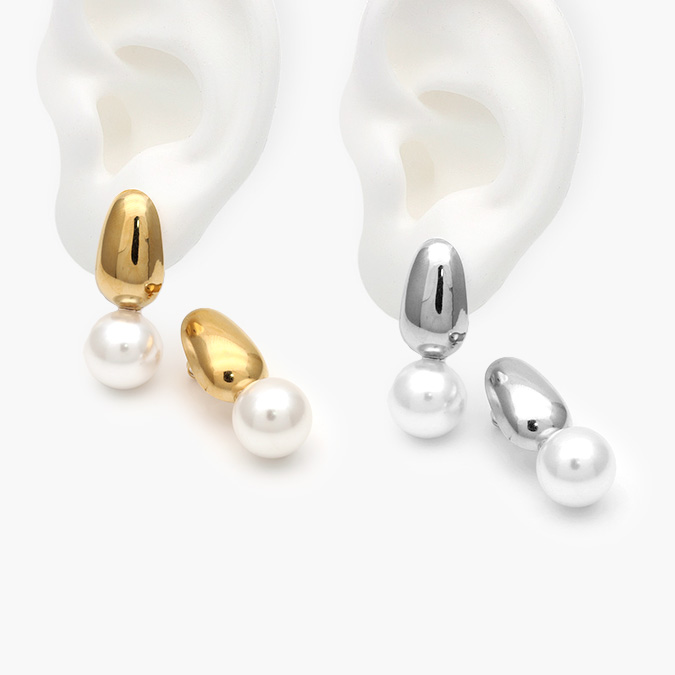 AA10178 Aretes Perla Acero Inoxidable 178 - Imagen 1