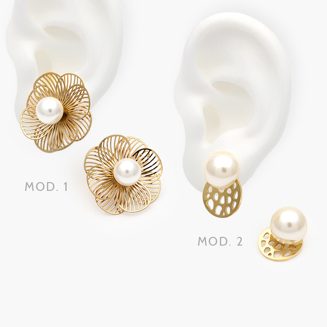 AA10192 Aretes Perla Acero Inoxidable 192 - Imagen 1