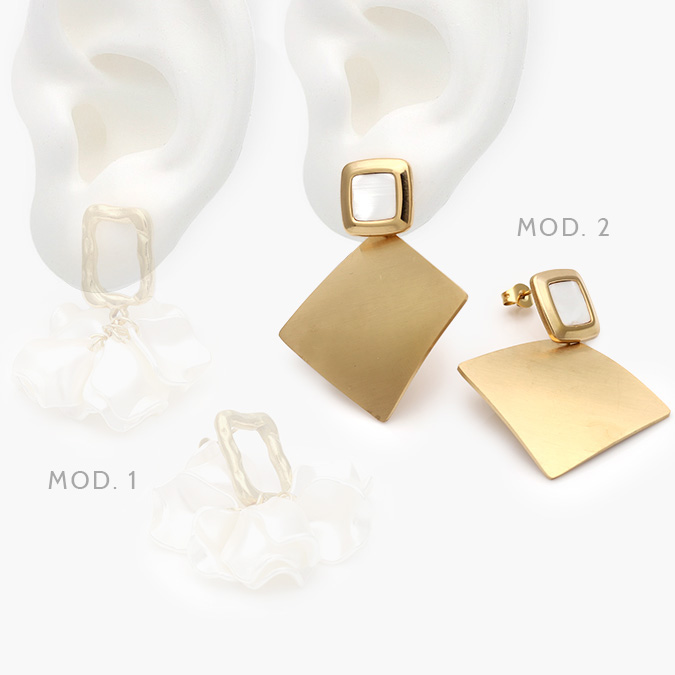AA10193-1 Aretes Madre Perla Acero Inoxidable 193 - Imagen 1