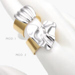 Anillo Ajustable Chunky Bicolor Acero Inoxidable 516 - Modelo 1