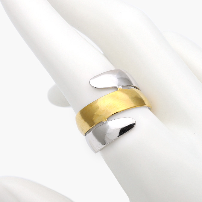 AB0523 Anillo Ajustable Bicolor Acero Inoxidable 523 - Imagen 1