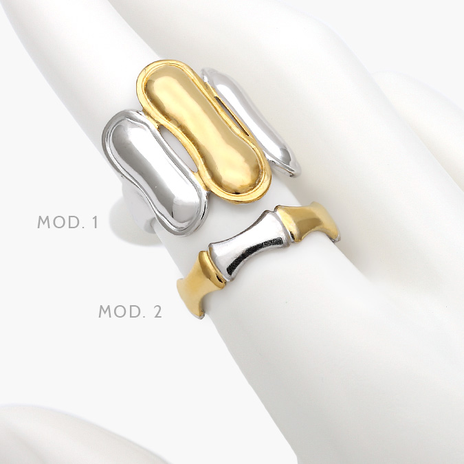 AB0529 Anillo Ajustable Bicolor Acero Inoxidable 529 - Imagen 1