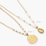 Collar Perlas Concha Acero Inoxidable 526