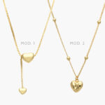 Collar Corbatin Corazones Chapa de Oro Valdivia Accesorios 8