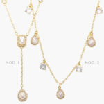 Collar Gotas Zirconias Blancas Chapa de Oro Valdivia Accesorios 23