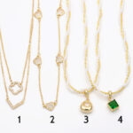 Collar Flor Trebol Corazones Perlas Chapa de Oro Valdivia Accesorios 37-38