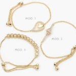 Pulso Micropave Gota Zirconias Blancas Chapa de Oro 800