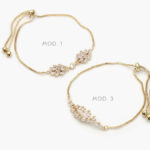 Pulso Micropave Zirconias Blancas Chapa de Oro  815