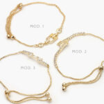 Pulso Micropave Flecha Zirconias Blancas Chapa de Oro  816 - Modelo 1