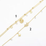 Pulso Corazones Mariposas Zirconias Blancas Chapa de Oro 04