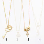 Collar Llave Corazón Estrella Chapa de Oro Valdivia Accesorios 45-46