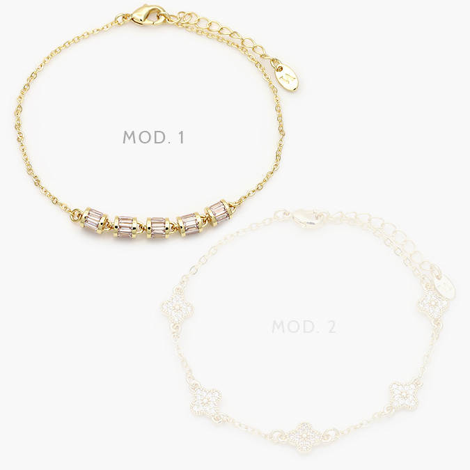 marca15 Pulso Zirconias Blancas Chapa de Oro 03 - Imagen 1