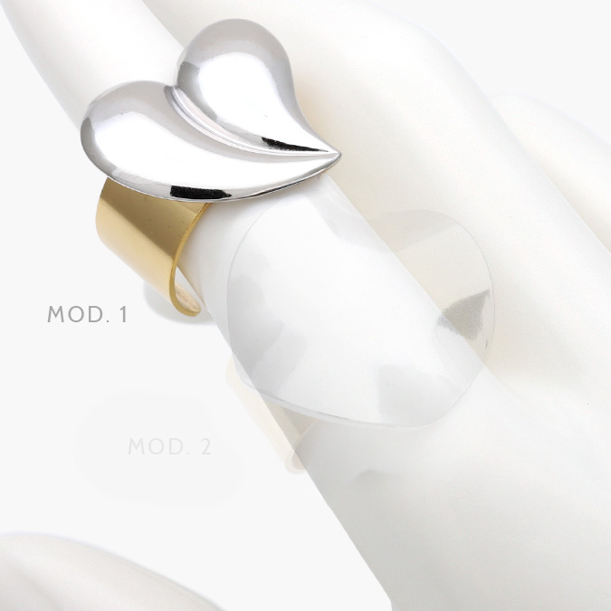 mmarca43 Anillo Ajustable Chunky Bicolor Acero Inoxidable 515 - Imagen 1