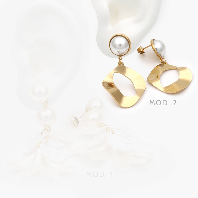 mmarca50 Aretes Madre Perla Acero Inoxidable 205 - Imagen 1