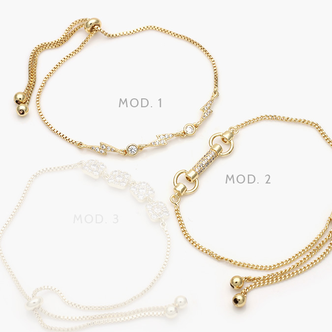 mpu806 Pulso Micropave Rayos Zirconias Blancas Chapa de Oro 806 - Imagen 1