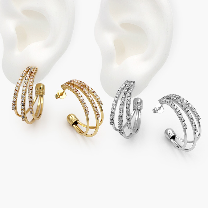 CA10643 Aretes Chapa de Oro 643 - Imagen 1