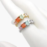 Anillo Ajustable Zirconia Piedra Colores Chapa de Oro 1233 - Oro