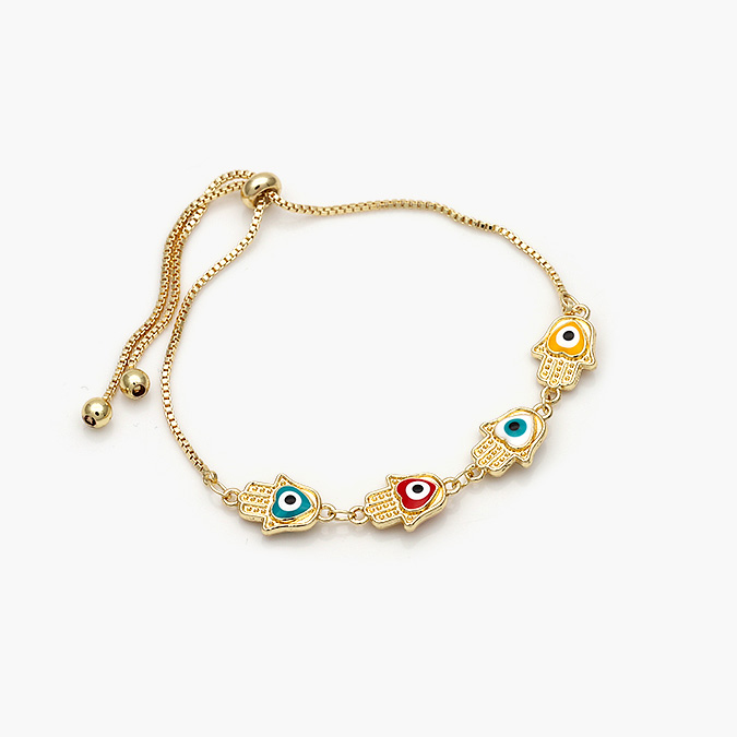 CTP0245 Pulso Mano de Fatima Colores Chapa de Oro 245 - Imagen 1