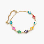 Pulso Mano de Fatima Colores Chapa de Oro 253