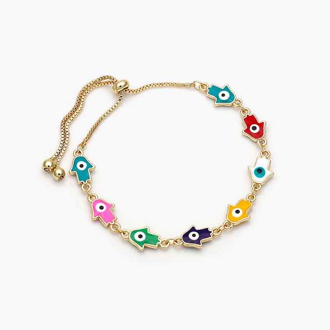 CTP0253 Pulso Mano de Fatima Colores Chapa de Oro 253 - Imagen 1