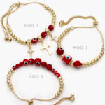 Pulso Ojo Turco Rojos Cruz Chapa de Oro 261