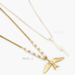 Collar Perlas Aves Acero Inoxidable 528 - Modelo 1