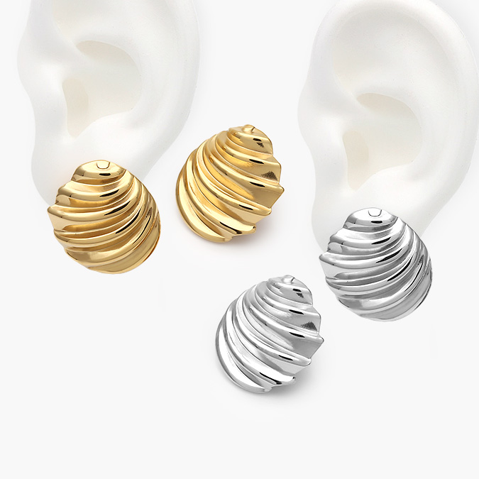 CA10647 Aretes Chunky Chapa de Oro 647 - Imagen 1
