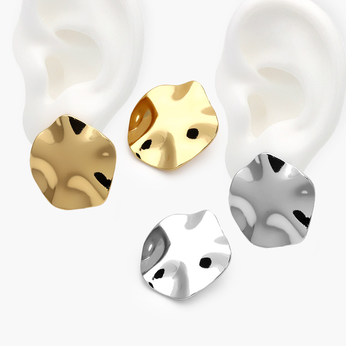 CA10648 Aretes Chunky Chapa de Oro 648 - Imagen 1