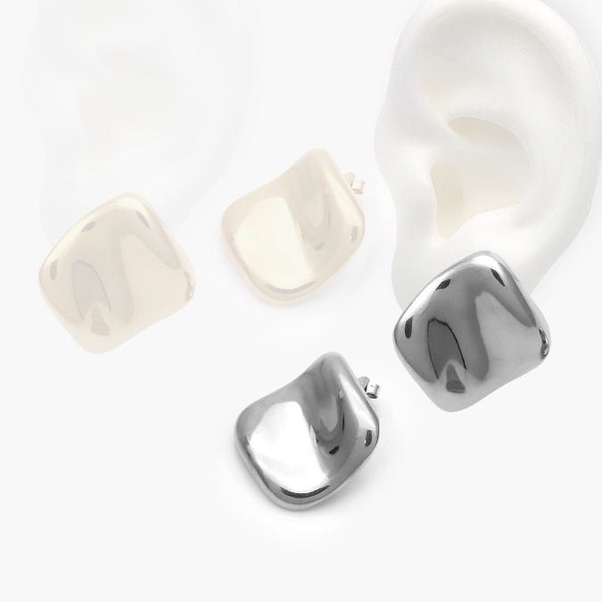 CA10651 Aretes Chunky Chapa de Oro 651 - Imagen 1