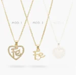 Collar Corazón Fe Chapa de Oro 479 - Modelo 1