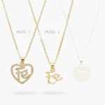 Collar Corazón Fe Chapa de Oro 479