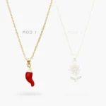 Collar Chile Esmalte Rojo Chapa de Oro 481