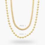 Collar Bolitas Liso Sin Piedras Chapa de Oro 510